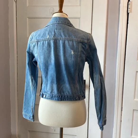 GAP Distressed Denim Jacket, Size XS - Picture 6 of 17